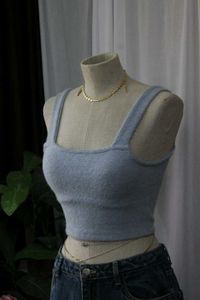 Light Blue Crop Tank Top