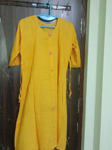 Rayon Umbrella Yellow Kurti