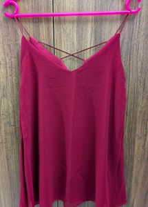 Maroon Sleeveless Top