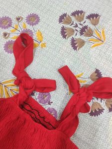 Red Tie-Strap Sundress