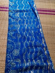 Blue Floral Saree