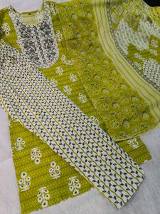 Cotton Kurta Pant Dupatta Set New