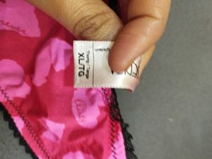 Pink Heart Print Thong Panty✨