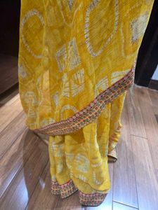🎊Sale🎊Elegant Yellow Saree