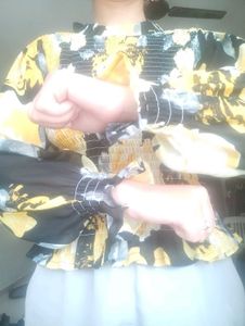 Yellow Puffed Sleeve Top