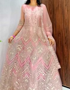 Elegant &amp; Most Gorgeous  Pink padded Ethnic Gown
