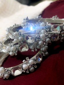 Sparkling Pearl & Crystal Bangles