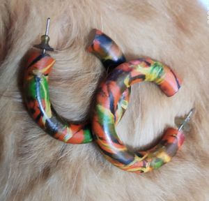 Wooden Camouflage Earrings