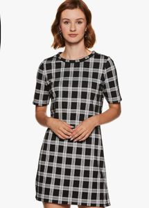 Black &amp; White Checked Dress