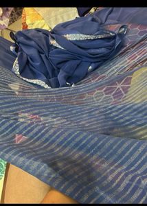 Resham Border Saree With Blouse