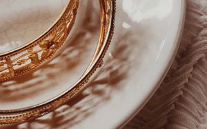 Elegant Floral Gold-Toned Bangles (Set of 2)