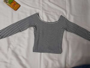White Black Wooley Top