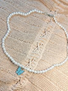Pearl Necklace With Butterfly Charm