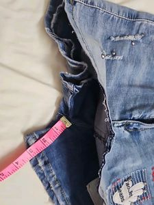 Distressed Denim Skorts