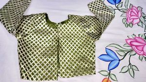 Green Brocade Blouse
