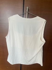 White Square Neck Top