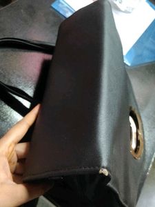 Black Handbag with Gold Handle