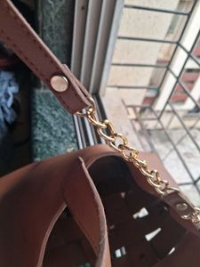 Brown Woven Tote Bag