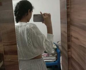Cropped Knit Cardigan