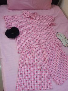 Cute Pink Floral Pajama Set