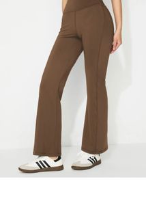 Brown Flare Leggings For Gym Or Yoga