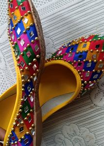 Beautiful Multi Colour Worked Mojdi