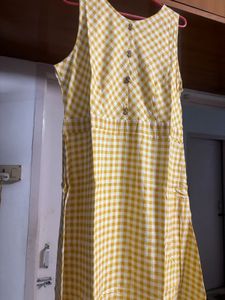 “AND” Ghingam Yellow Mellow Y2K Dress