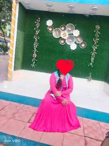 Pink Maxi Dress with Embroidered Vest
