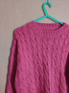 Pink Knit Cropped Sweater