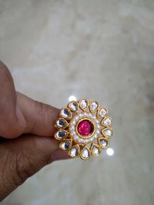 Gold Plated Kundan Ring