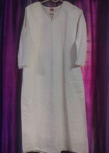 Cotton White Kurti