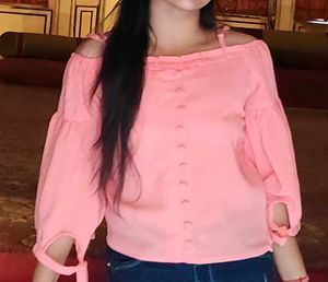 Peach Off-Shoulder Blouse