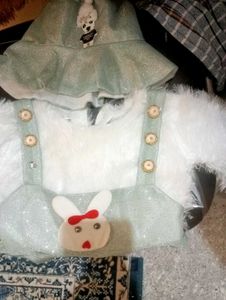 White &amp; Olive Colour Baby Girl Wool Hat Dress
