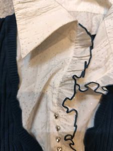 Office Siren Knit Collar Detail Top