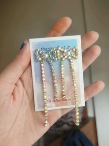 Rhinestone Bow Coquette Earrings