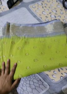 Stylish shimmery Green Saree for everyone