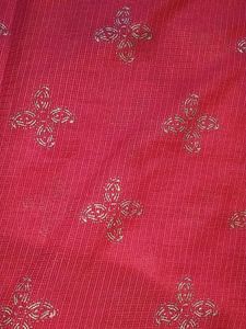 Silk Suit With Maroon Dupatta With Golden Lace