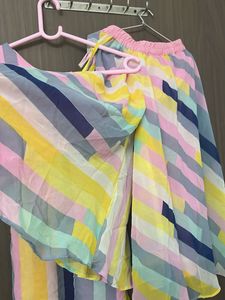 beautiful designerColorful  plazo set for 5-7 yr o