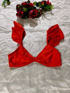 Red Ruffled Bikini Set