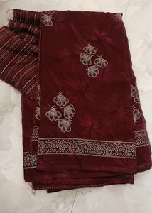 Elegant Maroon Saree