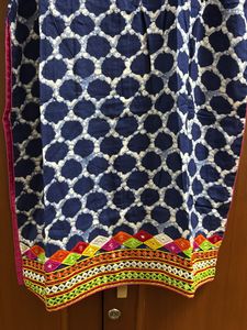 Indigo Kurta With Mirror Work