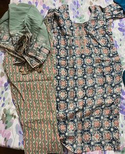 2 Suit Sets Blue And Grey Green Color