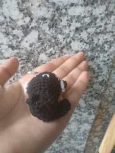 Crochet Cat With Headphone Keychain