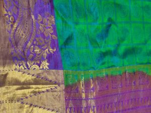 Green &amp; Purple Silk Saree