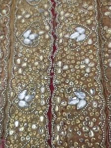 7 Meter Golden Colour Saree Lace