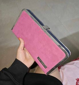 Pink Clutch suede sling
