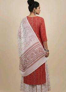 Red Printed Kurta Set