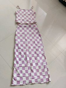 Checkered Cami &amp; Skirt Set