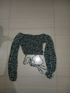 Floral Long Sleeve Crop Top