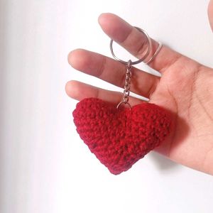Crochet handmade Heart Keychain